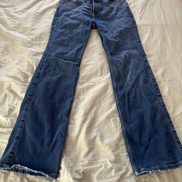 Kids Abercrombie and Fitch Blue Denim long bootcut Jeans - Picture 2 of 6